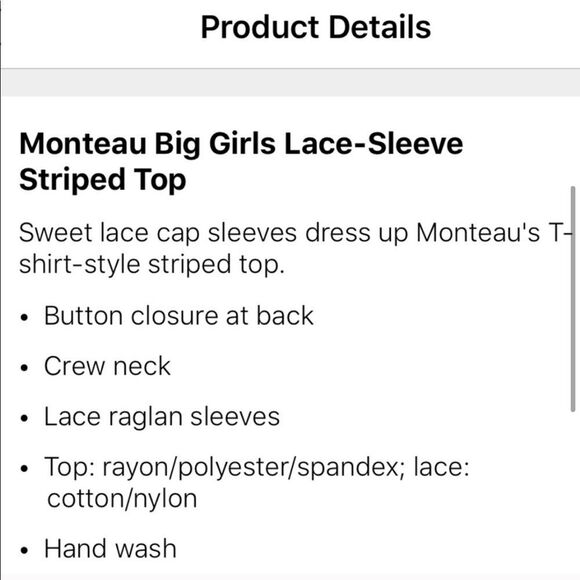 Lace sleeve stripe top - Picture 8 of 8